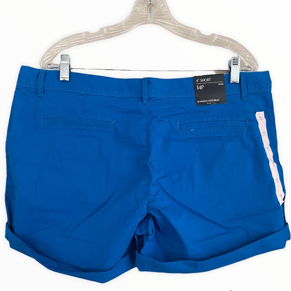PLUS Banana Republic NWT Teal Blue 4” Shorts Size 14 - Picture 3 of 5